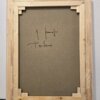 Retro del Dipinto con Firma "G. Iannicella" e Titolo : Retro del telaio in legno del dipinto, che mostra la firma autografa dell'artista "G. Iannicella" e il titolo dell'opera "Positano" scritti a mano sulla tela.