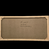 Retro telaio con autentica e titolo dell'opera Retro del dipinto che mostra il telaio in legno e la tela grezza con scritte a pennarello nero: la firma "M. Galanti", le misure "cm 60x120" e il titolo "Tramonto a Sorrento".