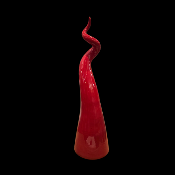 Corno Rosso Classico 40cm Vista frontale del corno rosso di ceramica artigianale napoletano senza maschera