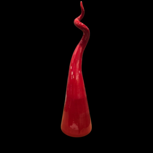 Corno Rosso Classico 50cm Vista frontale del corno rosso di ceramica artigianale napoletano senza maschera