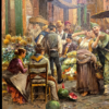 dettaglio-pazzariello-ferrara-napoli Dettaglio della folla nel dipinto di Elio Ferrara.