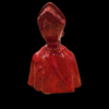 San Gennaro stilizzato rosso in ceramica visto da dietro