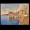 Armando Romano - Palazzo Donn'Anna - Opera completa Dipinto a olio su tavola del Maestro Armando Romano raffigurante il celebre Palazzo Donn'Anna a Posillipo, Napoli.