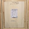 Retro della tavola in legno del dipinto Napoli Com'era di Francesco Tammaro con certificato di garanzia, titolo manoscritto e firma originale per autentica.