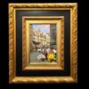 quadro-completo-cornice-coeva-francesco-vassetti Vista frontale completa del quadro di Francesco Vassetti "Fioraie al Mercato" con la sua maestosa cornice coeva dorata e nera da 50x60 cm.