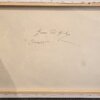Retro della tela con la firma autografa del maestro Giovanni di Guida e il titolo dell'opera Sorrento scritto a mano a penna.