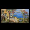quadro-completo-napoli-ferdinando-sapio-olio-tela Visione frontale completa e panoramica del dipinto a olio su tela intitolato Napoli del maestro Ferdinando Sapio, formato 60x120 cm.