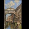 Vista frontale completa del dipinto napoletano Mario Irace raffigurante il Ponte dei Sospiri a Venezia ad olio su tela.