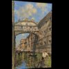 Inquadratura angolare da destra della tela verticale Ponte dei Sospiri realizzata dal pittore Mario Irace.